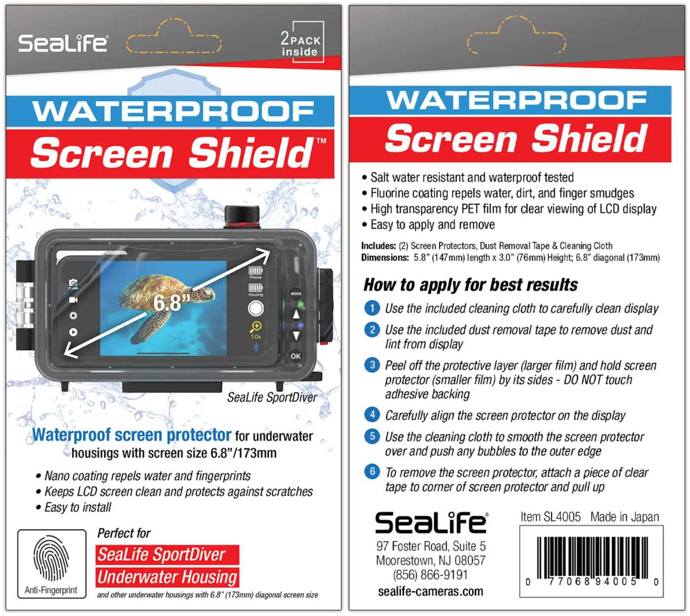 SeaLife Screen Shield zum Sportdiver UW-Gehäuse SEALIFE